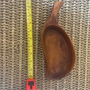 Vintage Handcrafted Monkey Pod Leaf-Shaped Bowl